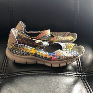 BM Bernie Mev woven Multicolor Opened Toe Shoes Womens Size 10.5 (41)